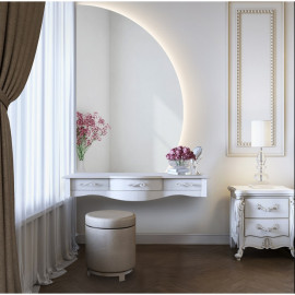 Полукруглое обрезанное снизу зеркало-парус с подсветкой F171 